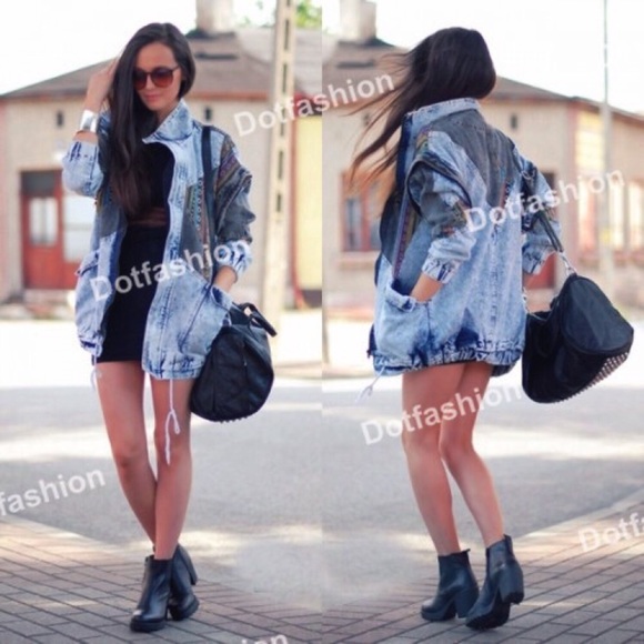 Acid Wash boyfriend denim jacket