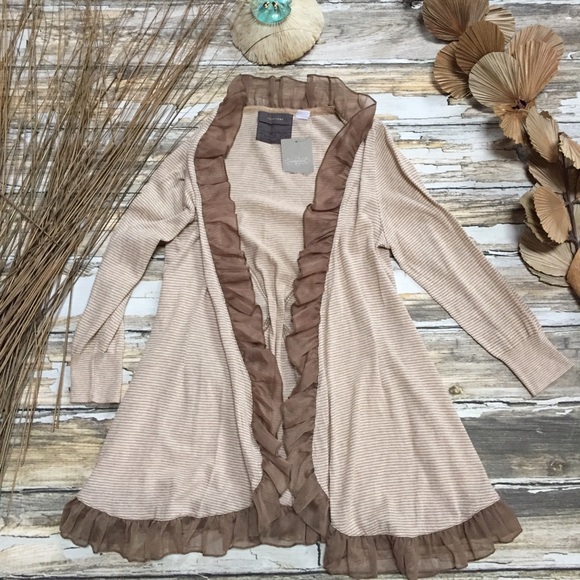 Anthropologie Sweaters - Guinevere for Anthropologie Ruffle Striped Sweater