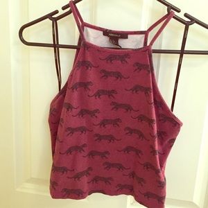 Maroon Patterned Crop Top