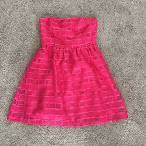 Pink strapless dress