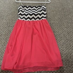 Pink and chevron dress