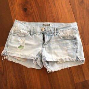 Roxy distressed jean shorts