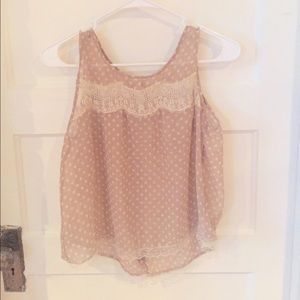 Polka dot and lace blouse