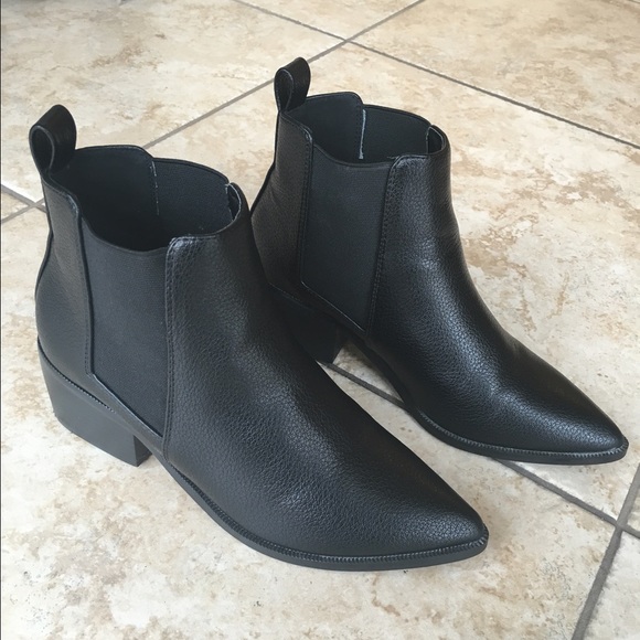 Asos pointy black ankle boots