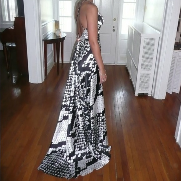 Black and white, patterned formal gown