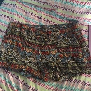 multi-colored printed shorts