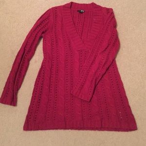 Long maroon sweater