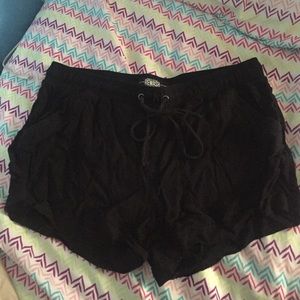 black shorts