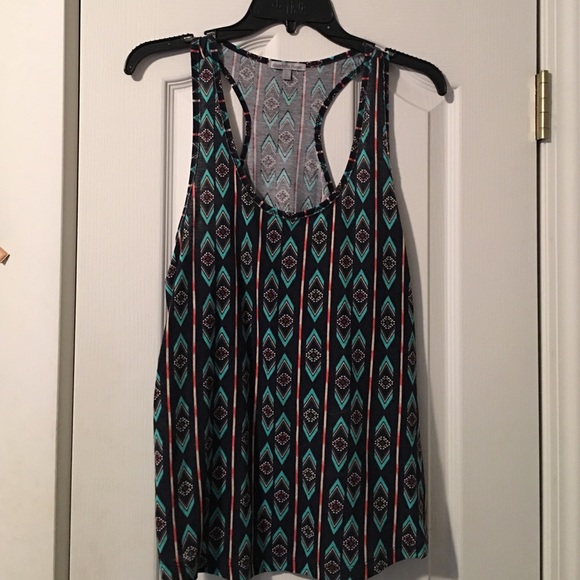 Blue, green and orange Aztec print tank top.