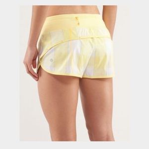 Lululemon Yellow Plaid Speed Short
