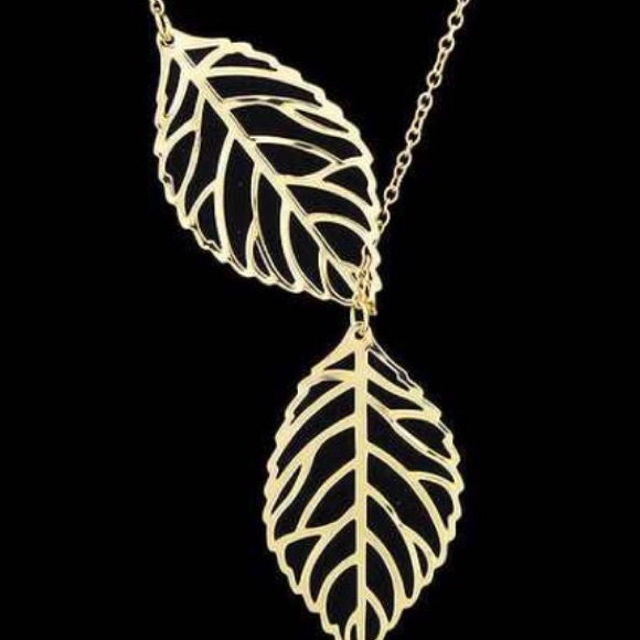 Gold Double Leaf Necklace