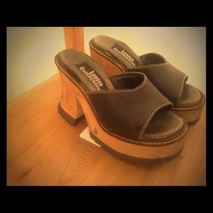 90s chunky London Underground platform heels