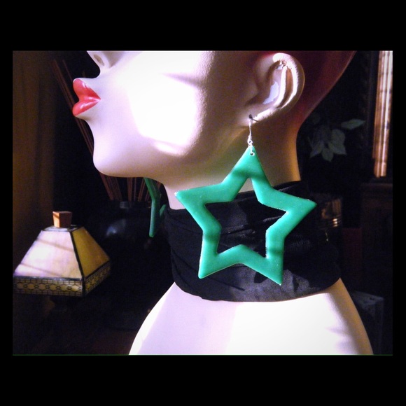 Big star earrings handmade - Picture 1 of 2