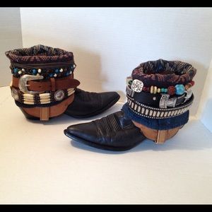 Up Cycled Ariat western cowboy boot booties