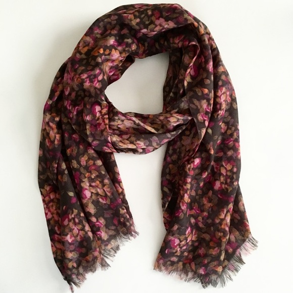 J.Crew 100% Wool Printed Floral Scarf - One Size