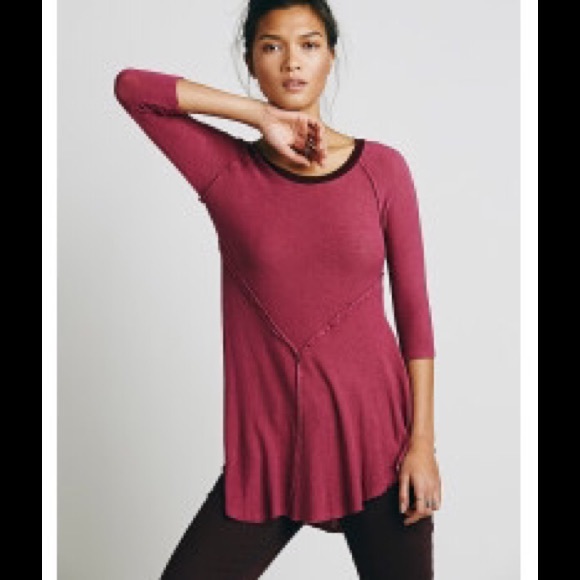 Free People Maroon Top - Picture 2 of 4