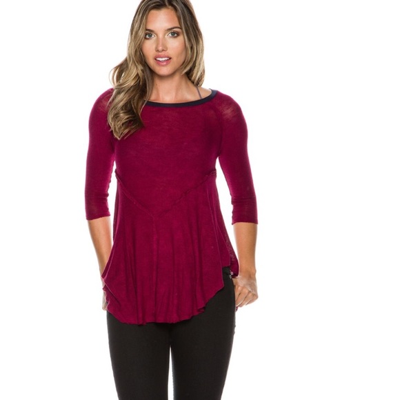 Free People Maroon Top - Picture 4 of 4