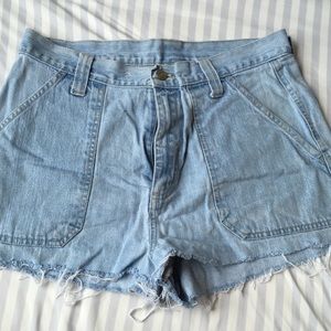 High waisted jean shorts