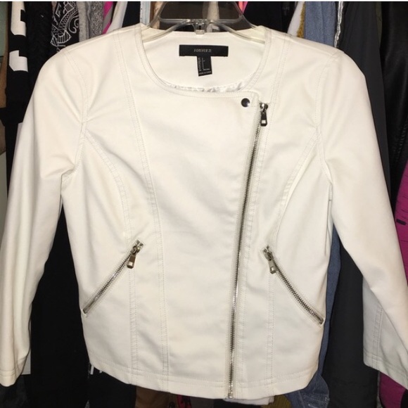 Off white leather jacket