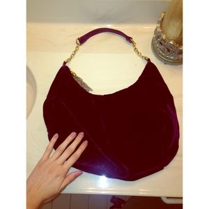 Lucky brand velvet hand bag.