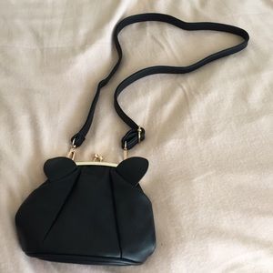 Black cat ear purse