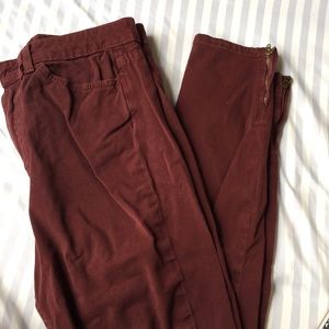 American Apparel burgundy Pencil pants