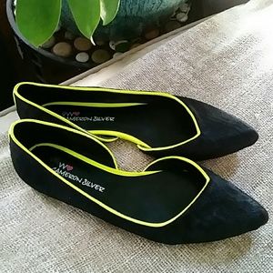 Nine West Cameron Silver black pony hair flats