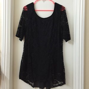 FTF black lace dress top
