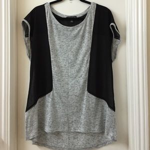 Forever 21 grey jersey with sheer panels blouse