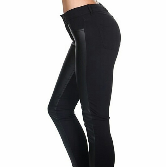 SALE 🍁Faux Leather Front Skinny Pants - Picture 2 of 4