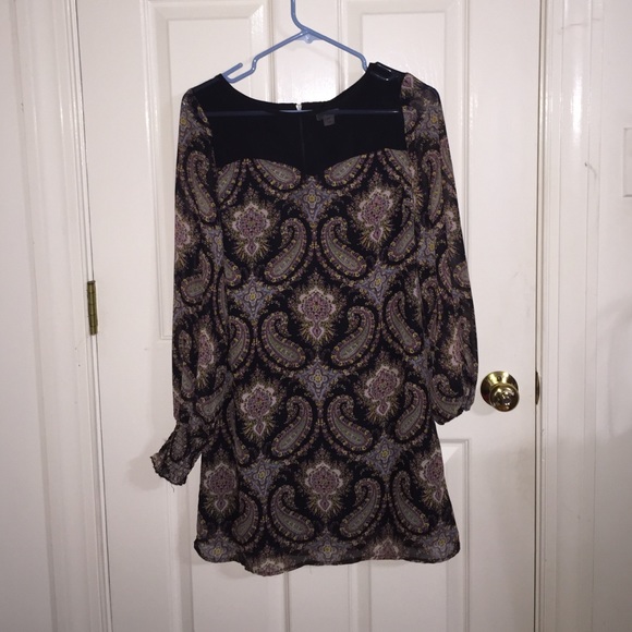Paisley long sleeve dress