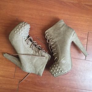 Tan , stone , nude booties