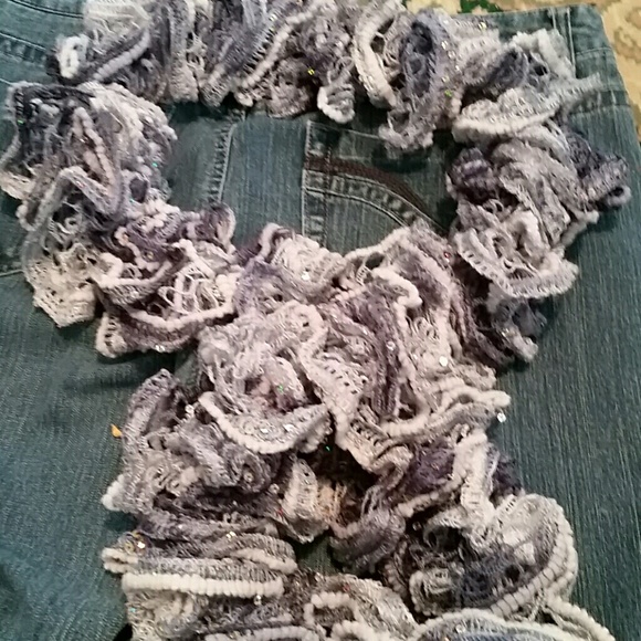 Scarf,blues,with bling!! - Picture 2 of 4