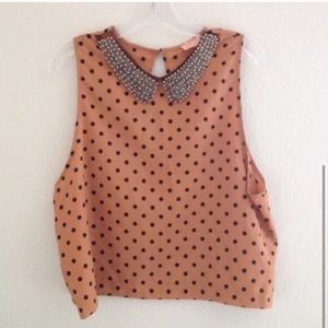 Beaded peter pan collar blouse