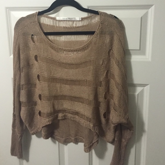 One size LF distressed nude sweater