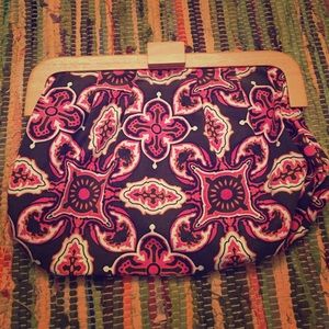 Colorful clutch with wood closer