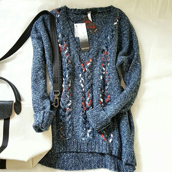 Kensie Sweaters - Kensie Vneck Marled Sweater