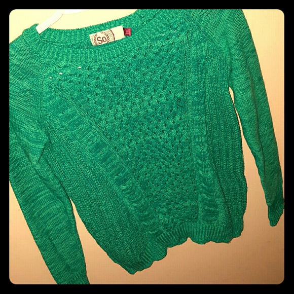 SO Sweaters - Turquoise Green Mixed Knit Sweater