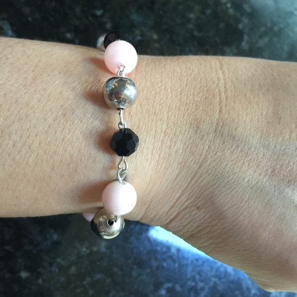 Silver beaded bracelet