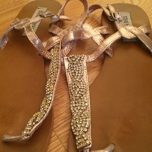 Rhinestone Rose Gold Sandals