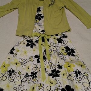 40's/ 50's inspired floral dress w sweater