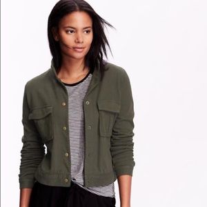Old Navy Army Green Knit Utility Jacket / Blazer
