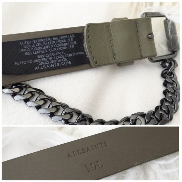 ALLSAINTS Chain Belt-Olive color - Picture 3 of 3