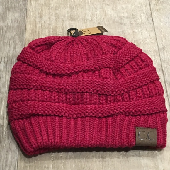 Accessories - Hot Pink- Slouchy Knit Beanie