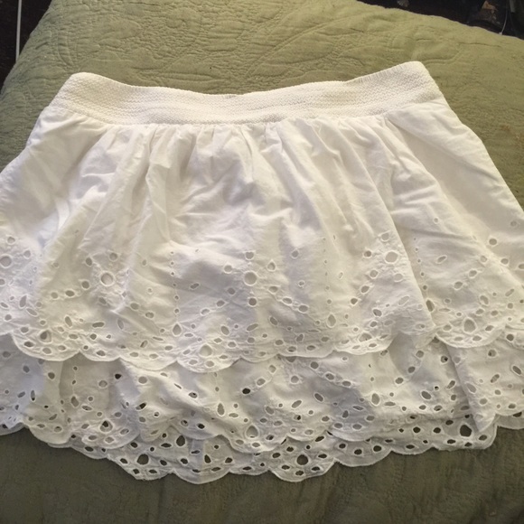 Ruffled white skirt