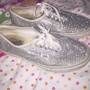 Silver sparkly vans!