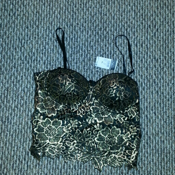 Gold and black bustier