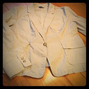 Loft pinstriped cotton blazer