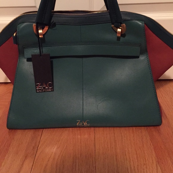 {Zac Posen} Gorgeous NWT Teal Eartha Satchel - Picture 2 of 5