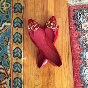 BCBGMAXAZRIA Red Patent Leather Flats